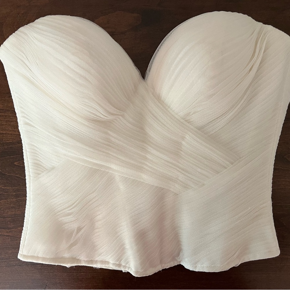 Wedding separates: tulle corset top with boning, fully beaded skirt, veil - Picture 14 of 15